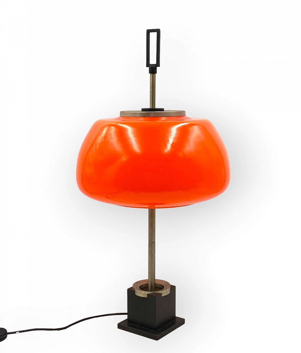 Cast iron, steel and glass table lamp by Oscar Torlasco for Lumi, 1960s 12