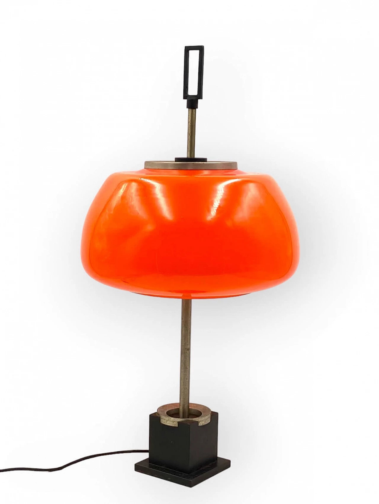 Cast iron, steel and glass table lamp by Oscar Torlasco for Lumi, 1960s 14