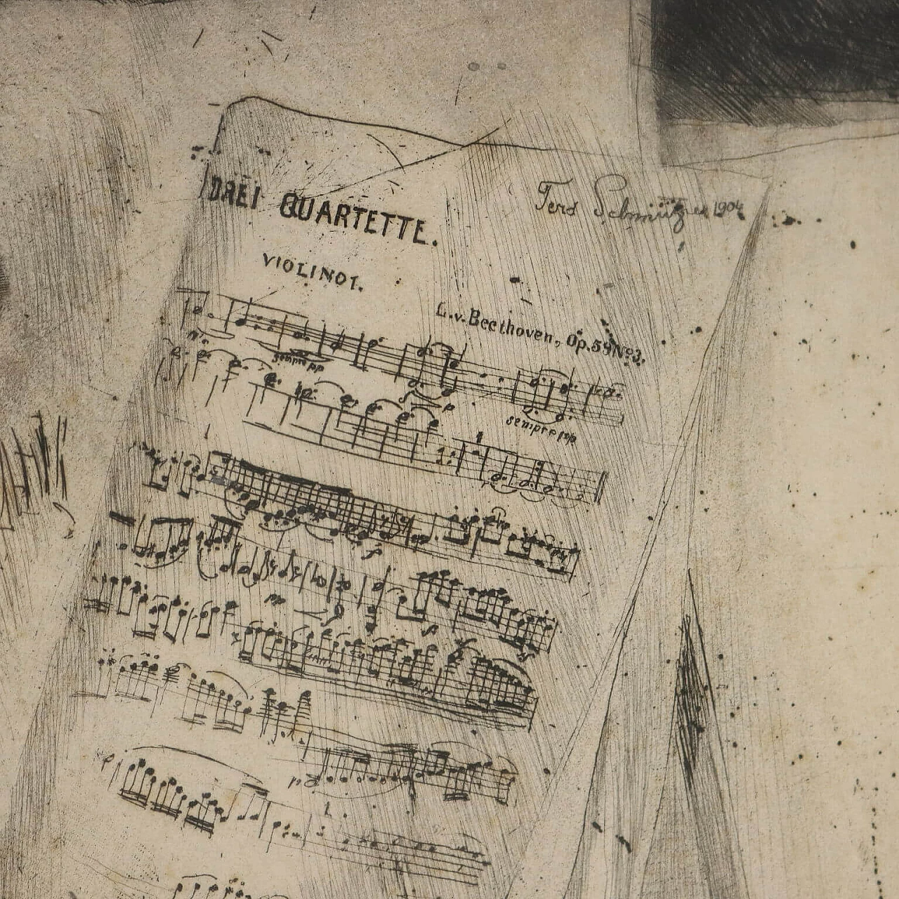 Ferdinand Schmutzer, Joachim Quartet, acquaforte, 1904 6