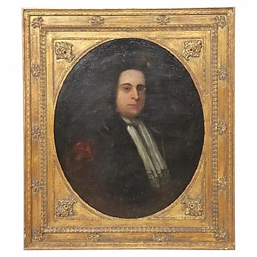 Portrait of gentleman, oil painting on canvas, 18th century