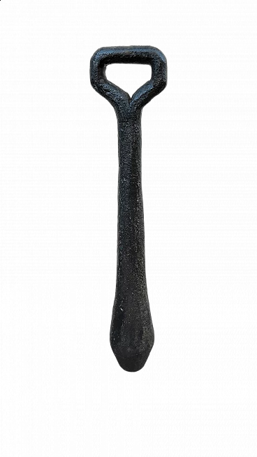 Black painted metal bell clapper, 17th century