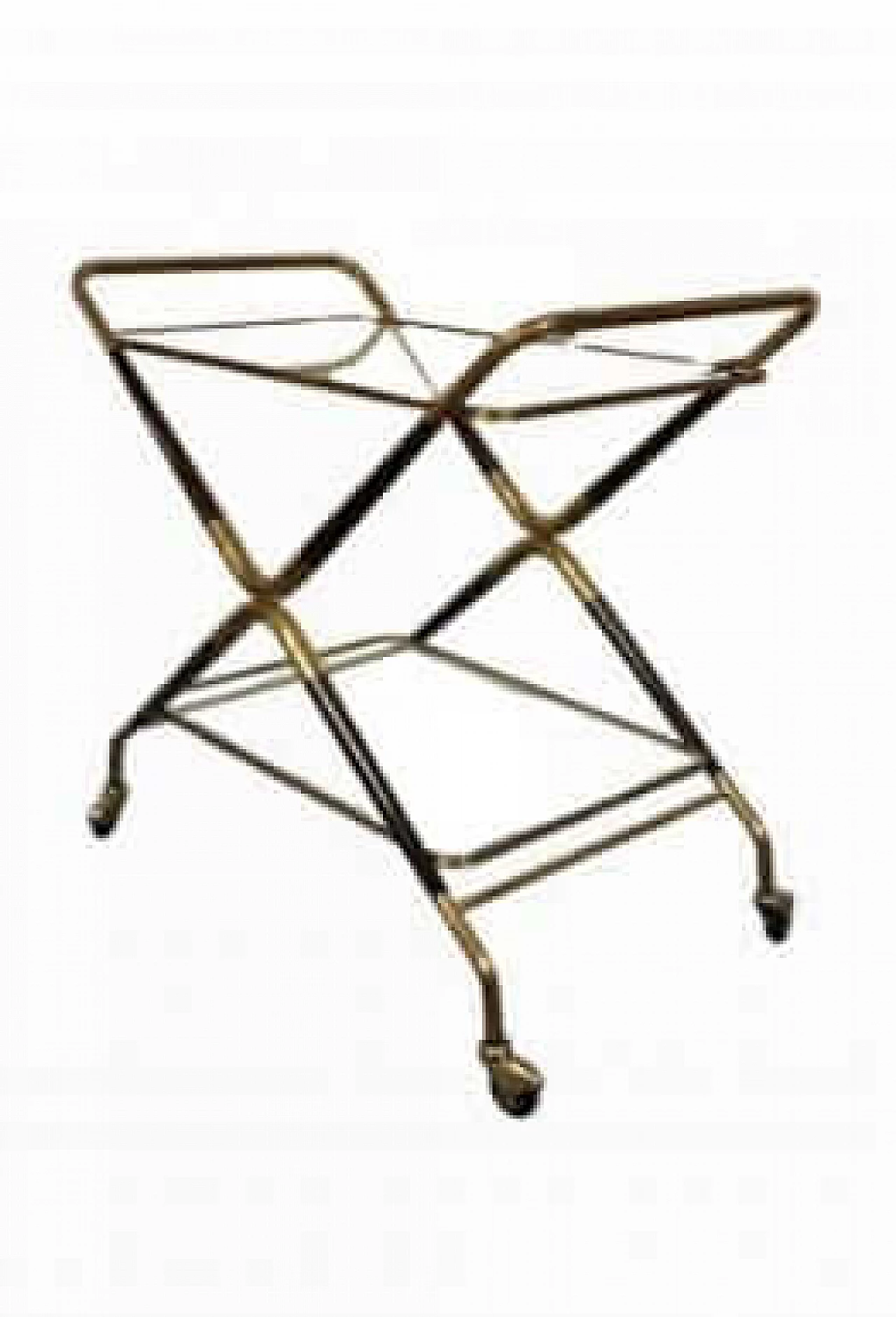 Wood, brass and glass cart, 1950s 7