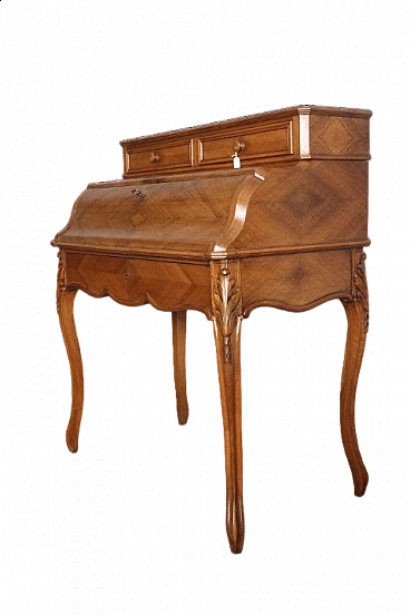 Louis Philippe walnut flap desk, 19th century