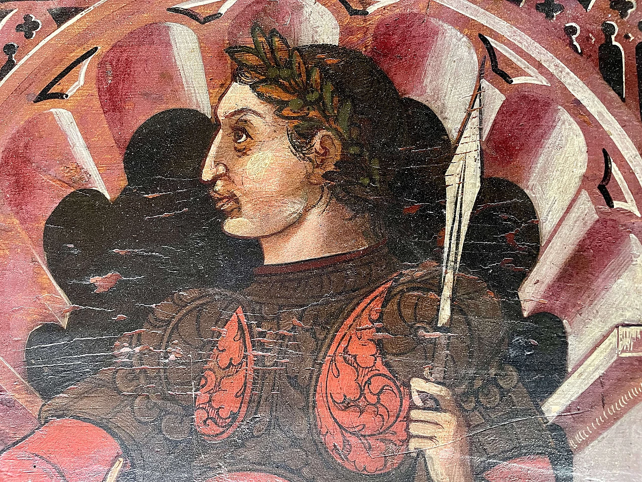 Coppia di dipinti di guerrieri, tempera su tavola, inizio '600 4