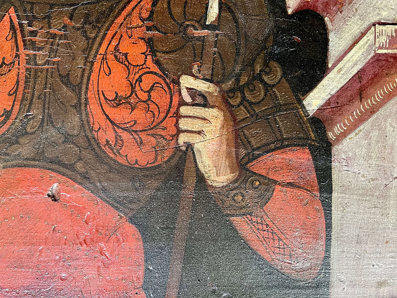 Coppia di dipinti di guerrieri, tempera su tavola, inizio '600 5
