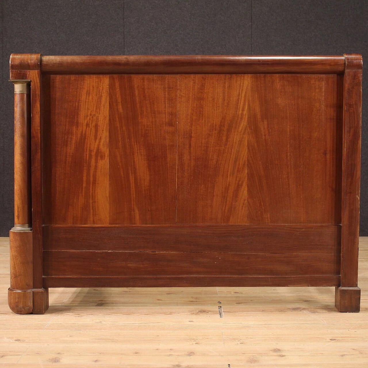 Letto Impero in legno con decorazioni in bronzo e ottone, '800 9