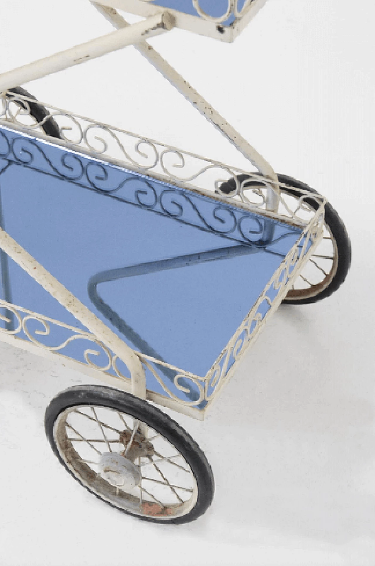 Glass and iron cart attributed to Fontana Arte, 1950s 4