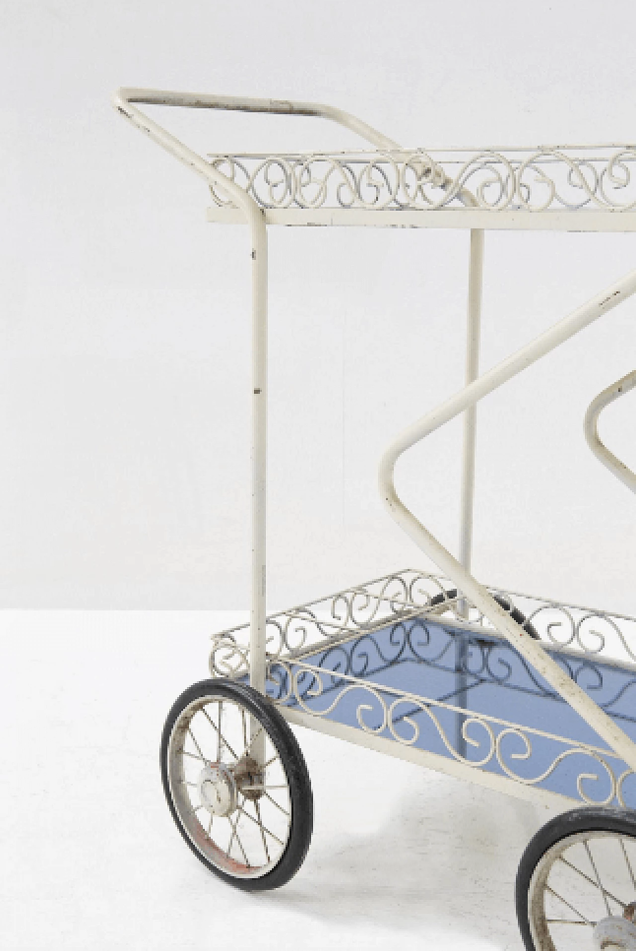 Glass and iron cart attributed to Fontana Arte, 1950s 5