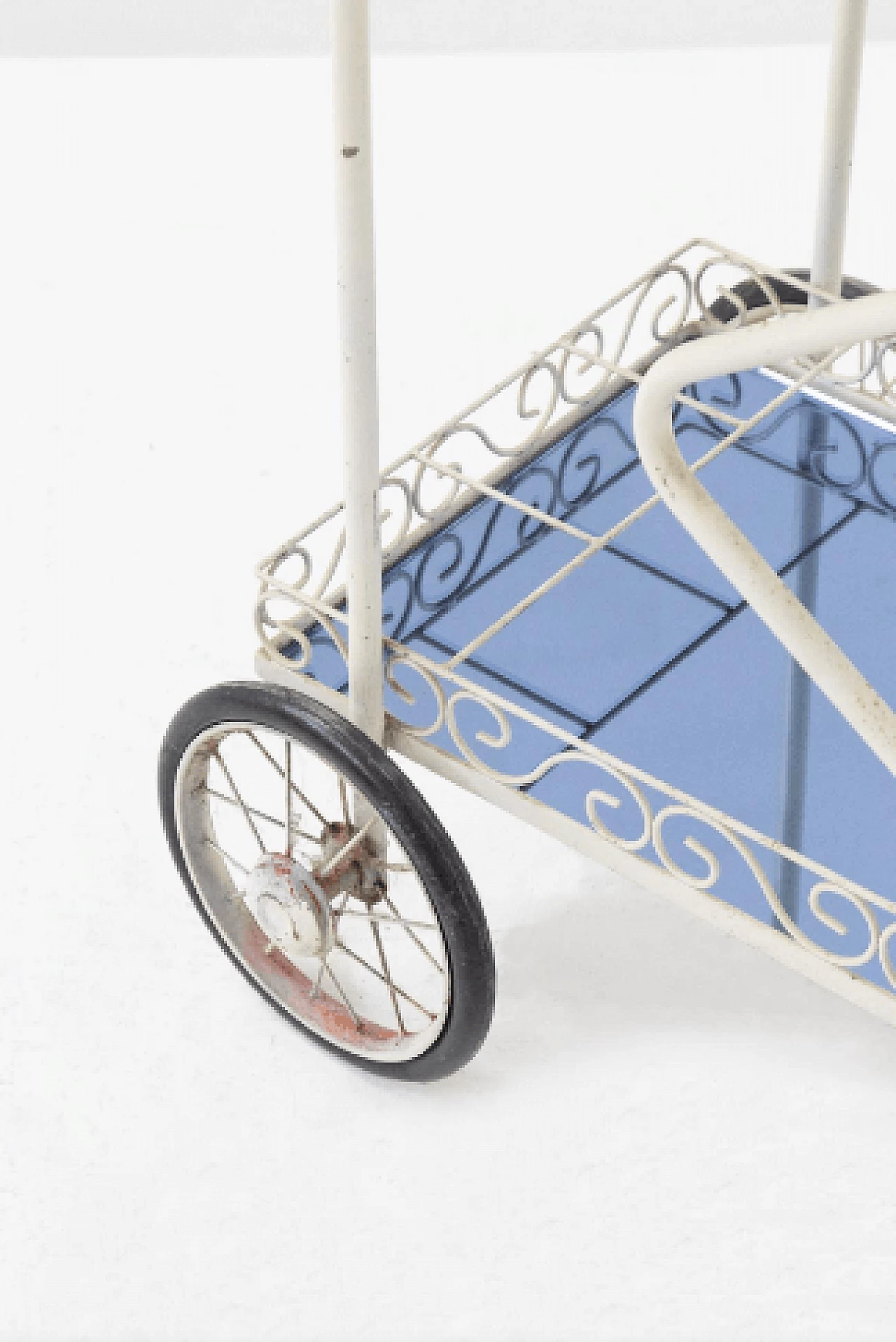 Glass and iron cart attributed to Fontana Arte, 1950s 6