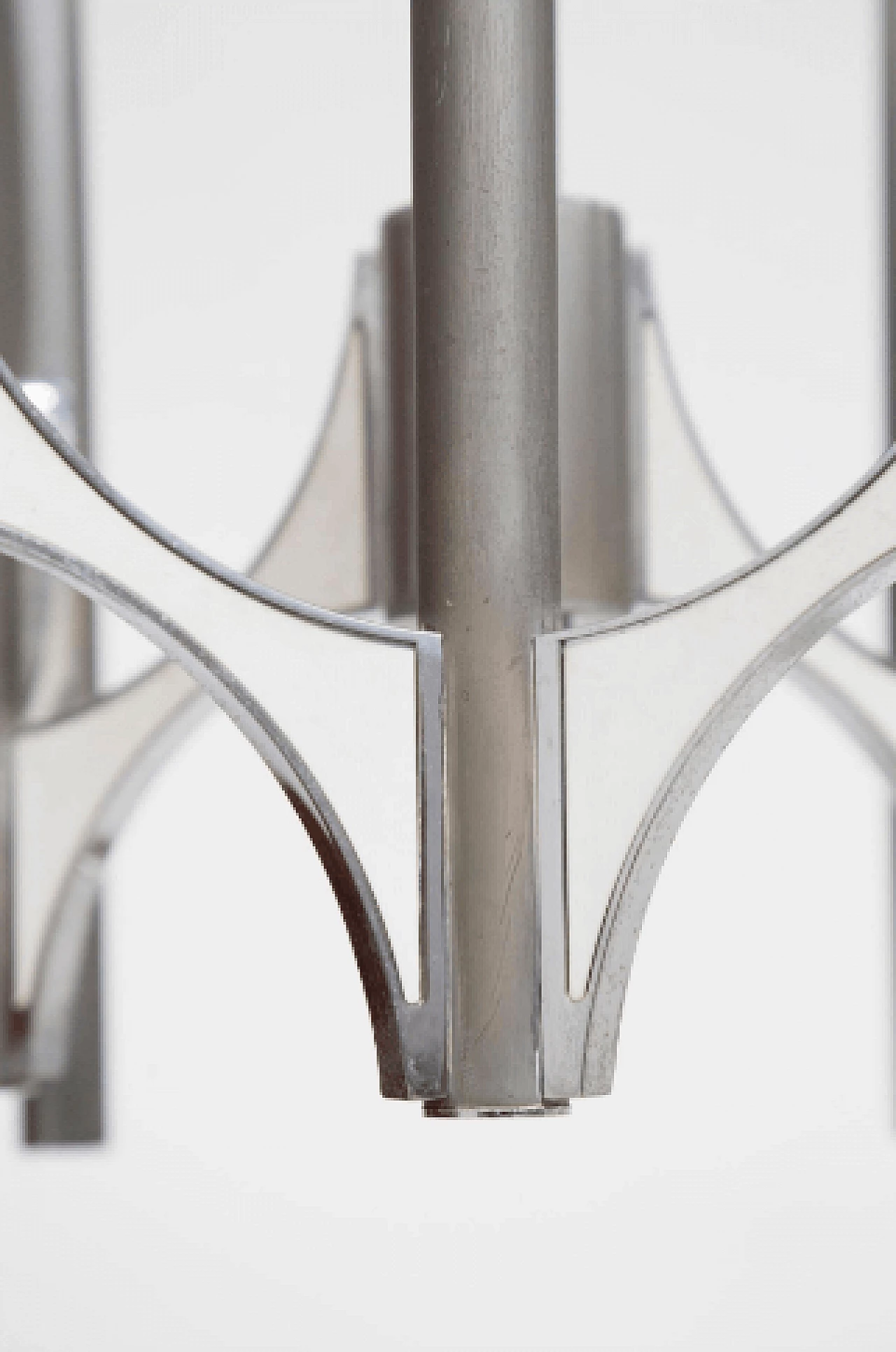 Nine-light steel chandelier by Gaetano Sciolari, 1970s 3
