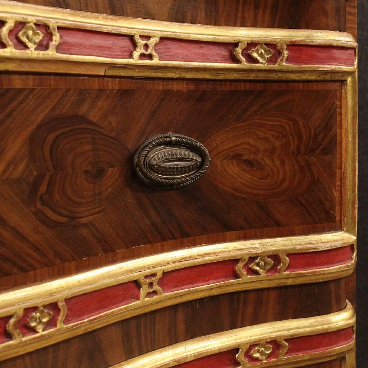 Genoese inlaid, lacquered and gilded wood dresser 12