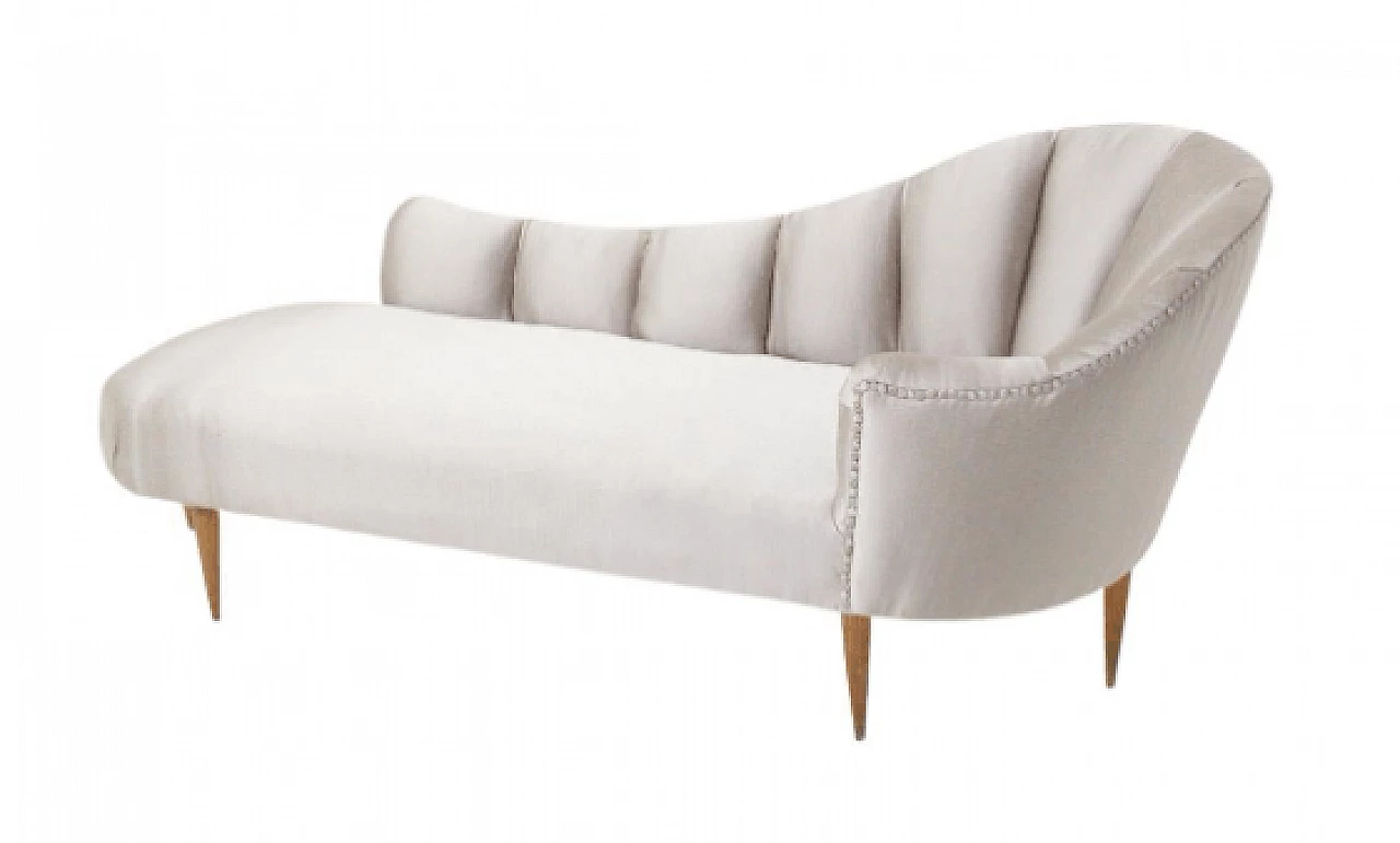 Dormeuse in satin grigio attribuita a Gio Ponti, anni '50 1