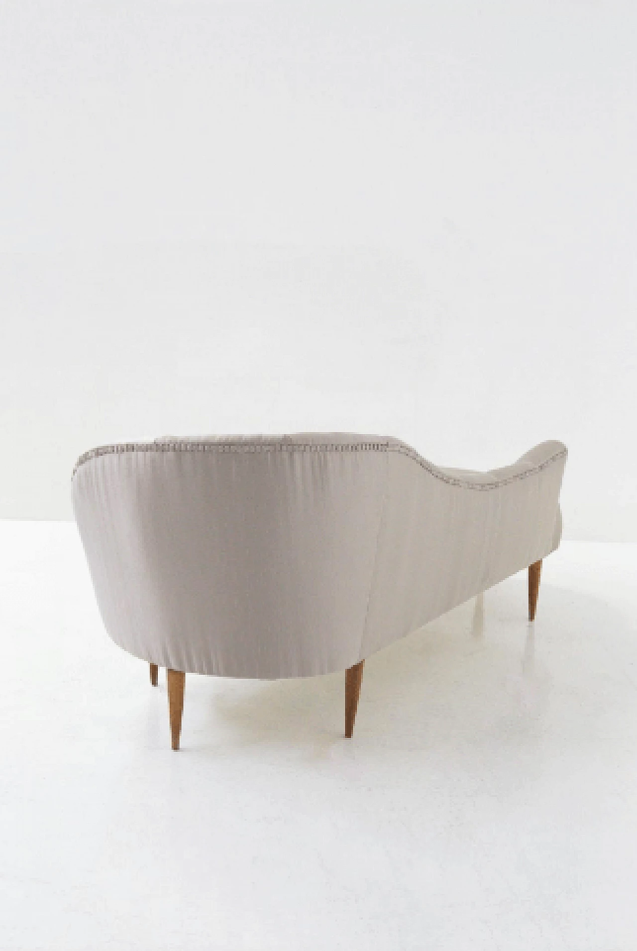 Dormeuse in satin grigio attribuita a Gio Ponti, anni '50 10