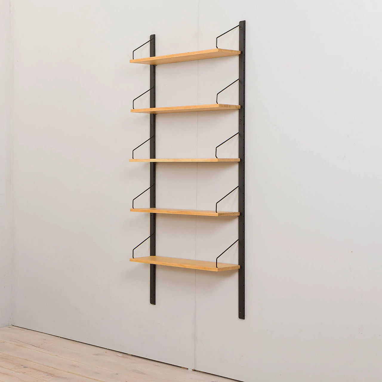 Birch hanging bookcase in the style of Poul Cadovius, 1960s 5