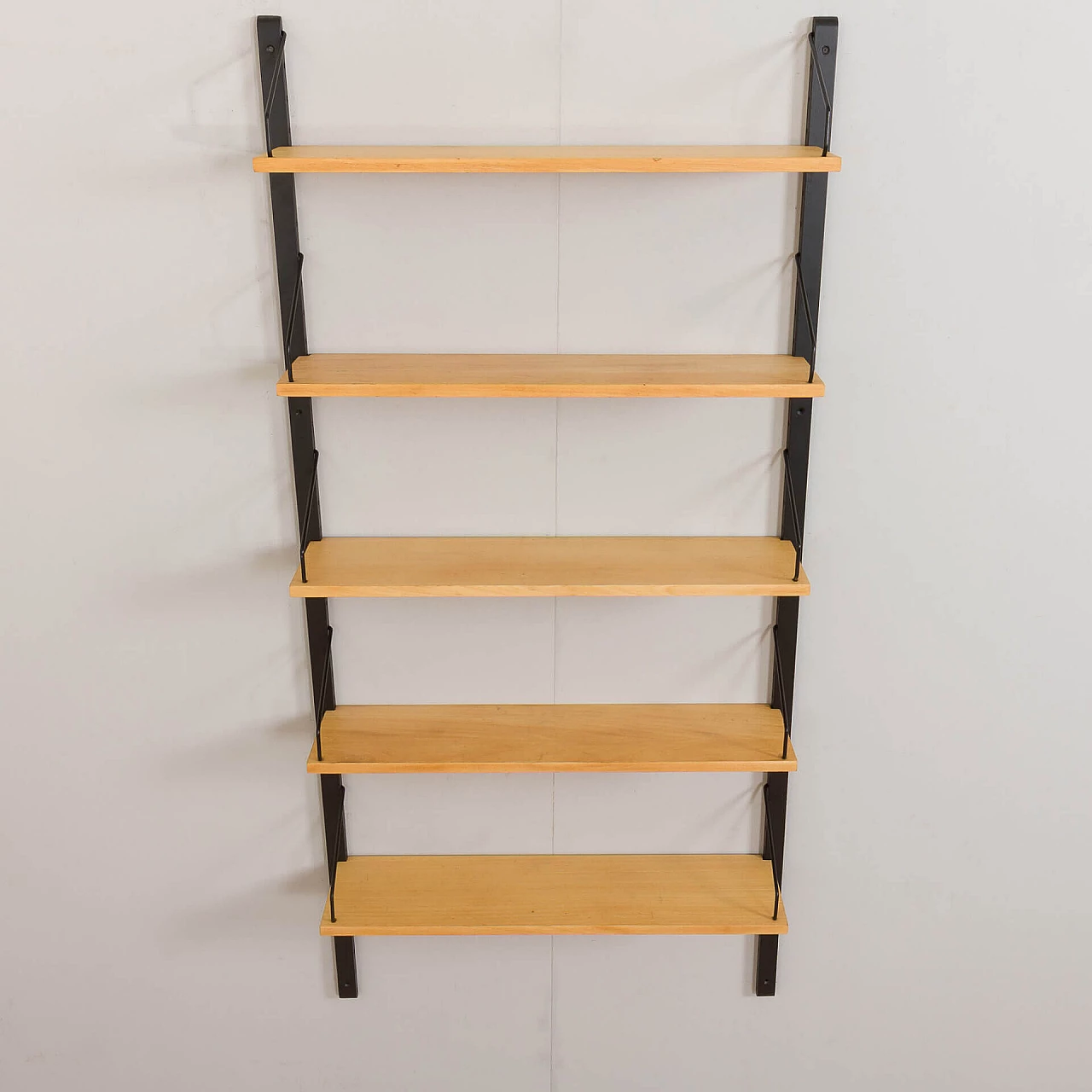 Birch hanging bookcase in the style of Poul Cadovius, 1960s 6