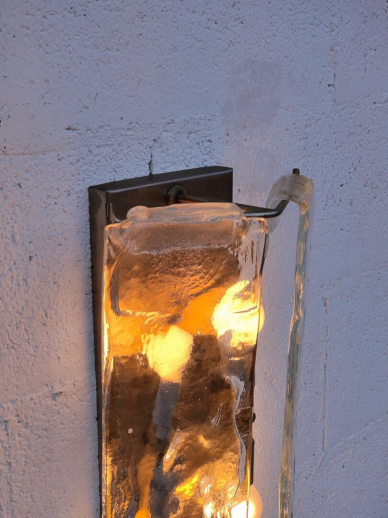 Glass and metal wall light by Carlo Nason for Mazzega, 1970s 8