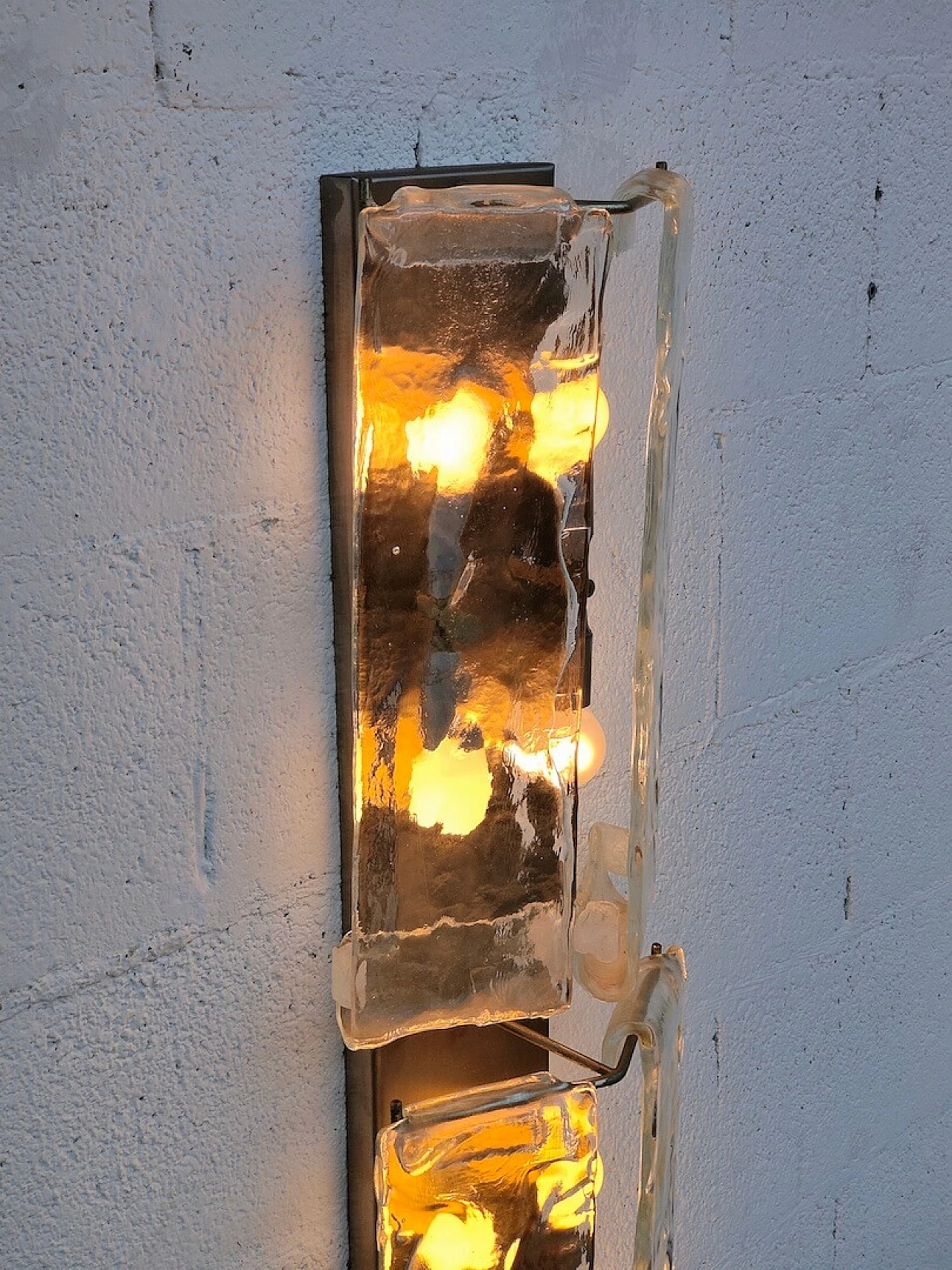 Glass and metal wall light by Carlo Nason for Mazzega, 1970s 9