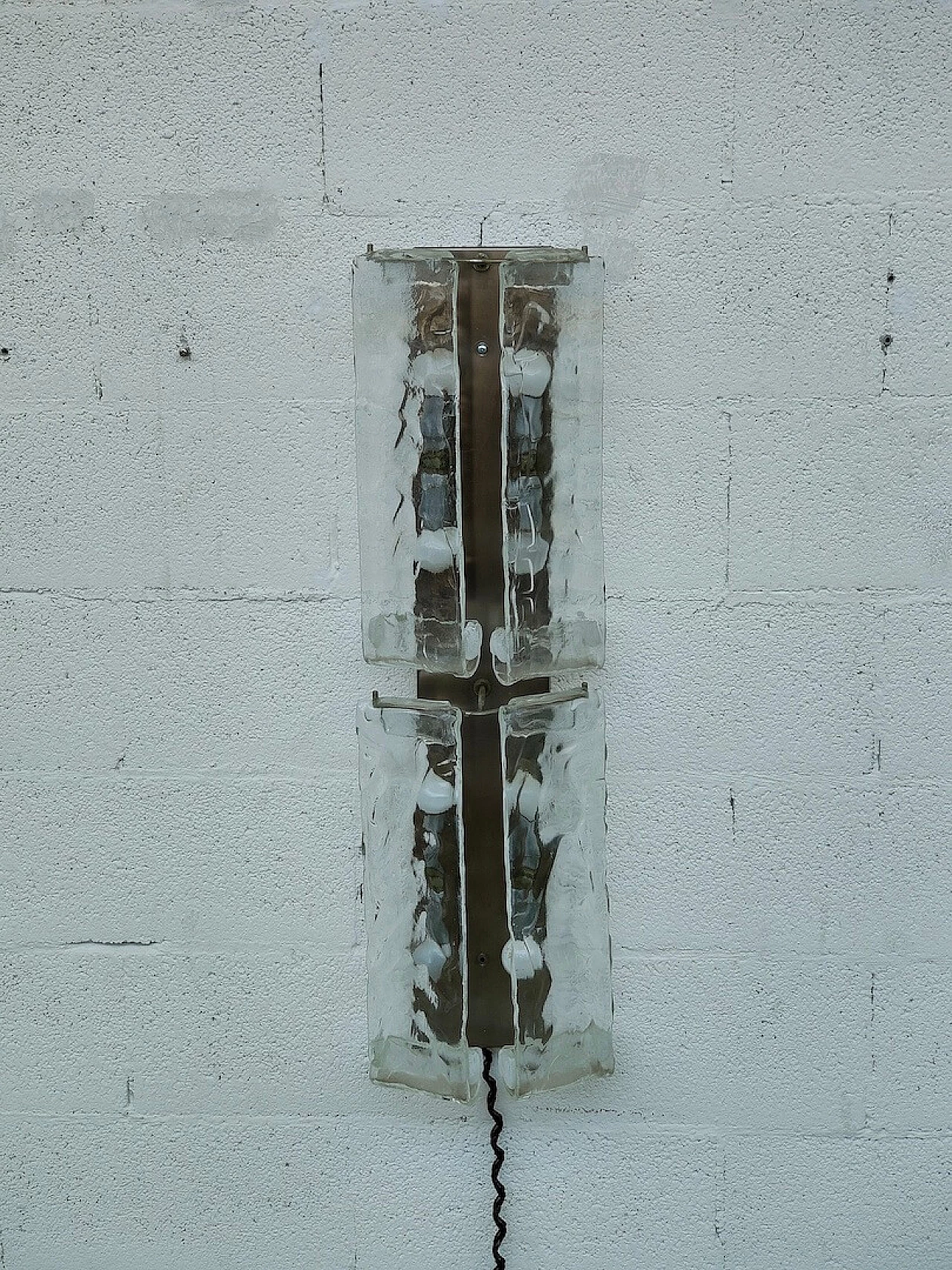 Glass and metal wall light by Carlo Nason for Mazzega, 1970s 11