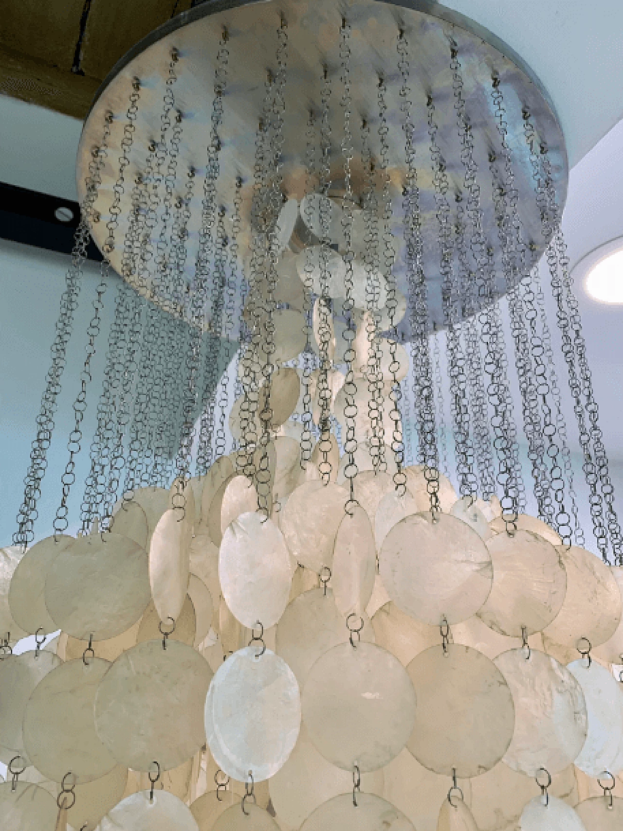Metal and mother-of-pearl chandelier by Verner Panton, 1960s 4