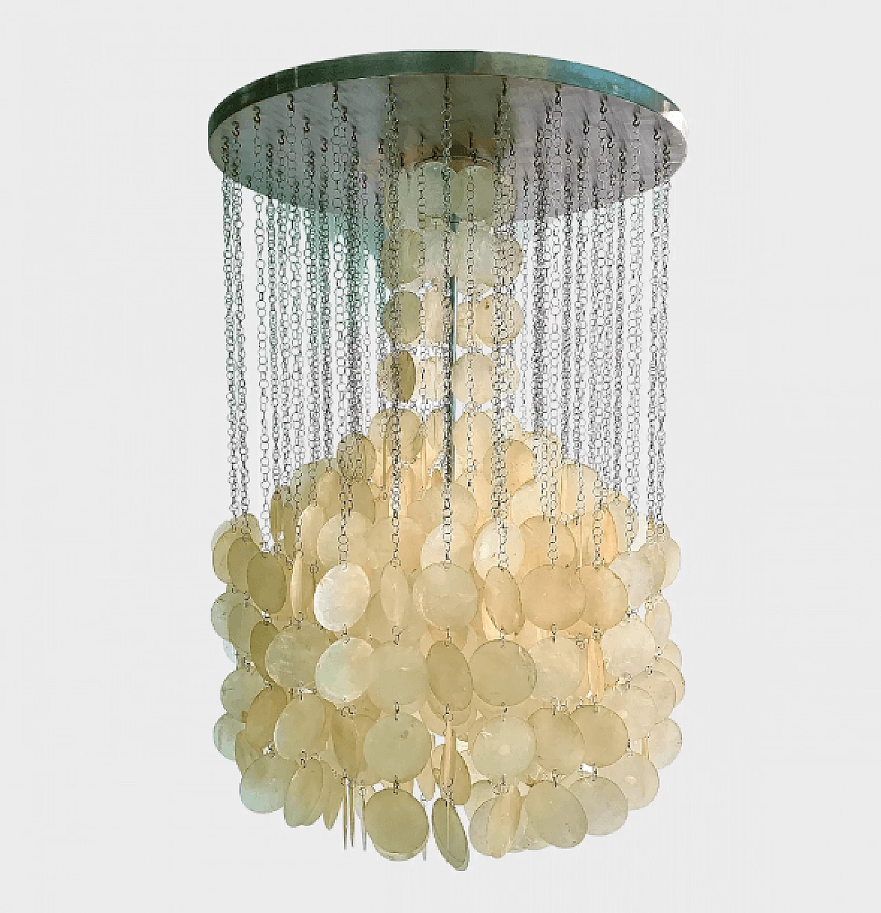 Metal and mother-of-pearl chandelier by Verner Panton, 1960s 8
