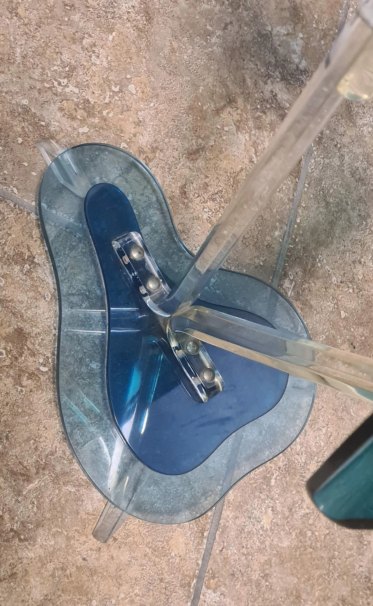 Plexiglass magazine rack with metal ashtray by Ambrosio, 1980s 8