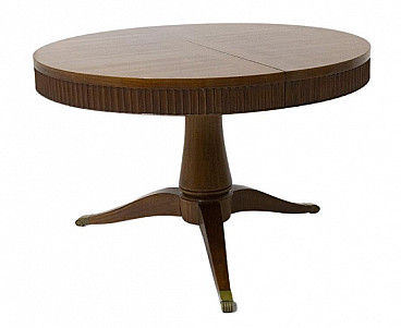 Round wood table by Paolo Buffa for Serafino Arrighi, 1960s