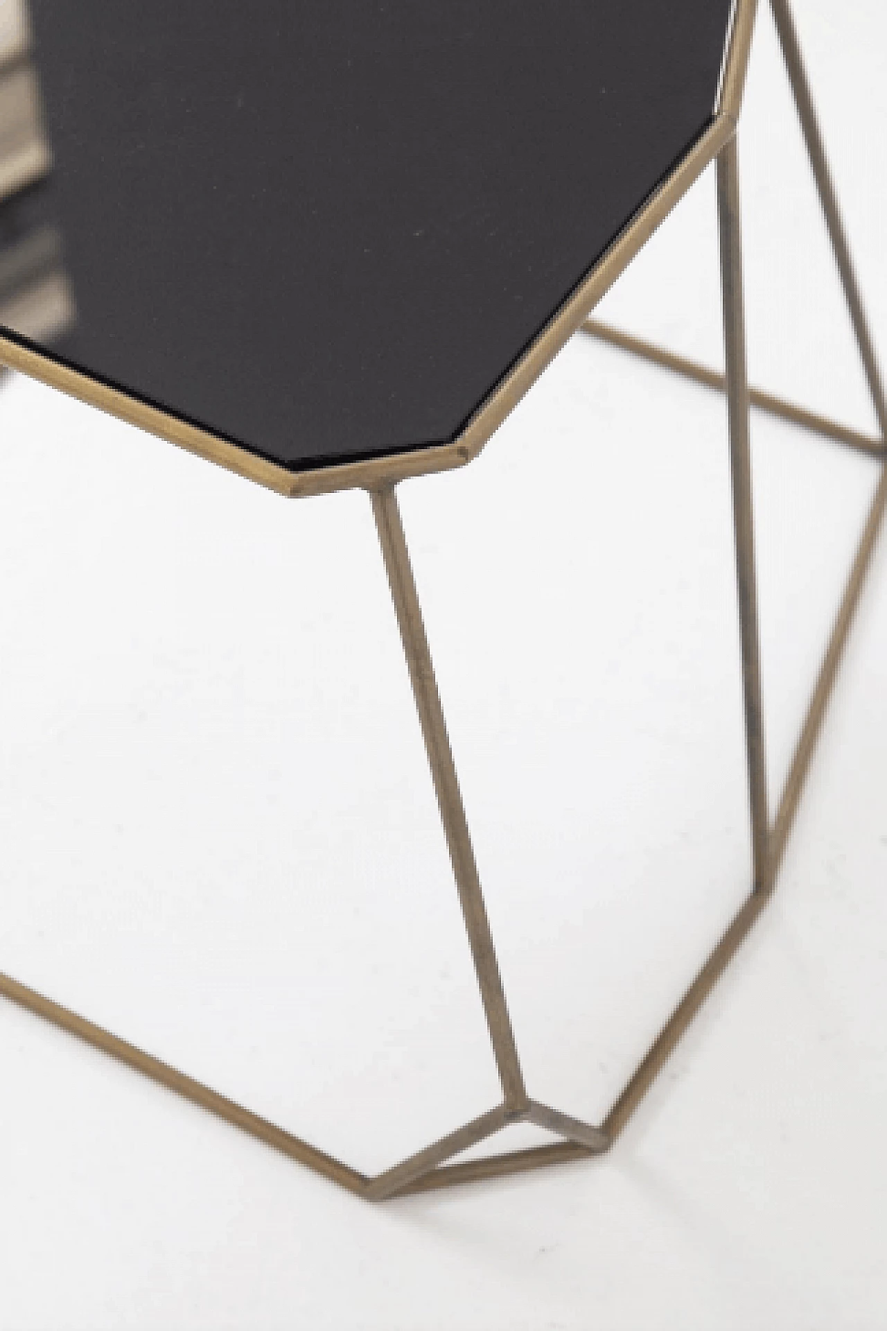 Pair of brass and black opaline glass coffee tables, 1990s 4