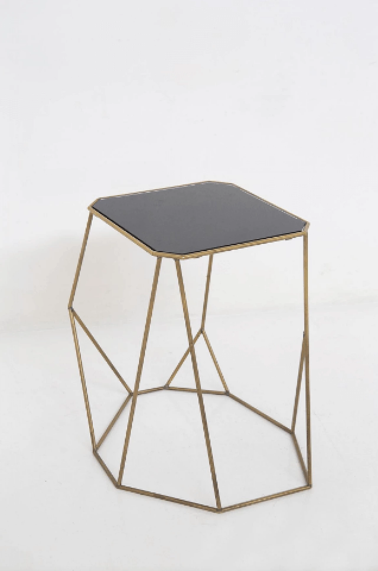 Pair of brass and black opaline glass coffee tables, 1990s 7