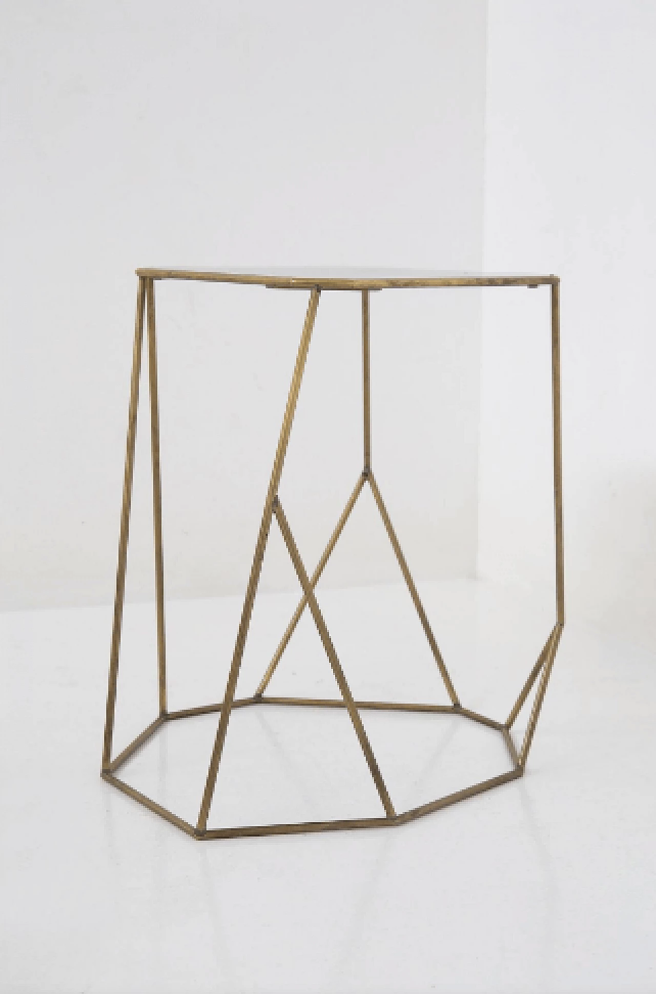 Pair of brass and black opaline glass coffee tables, 1990s 8