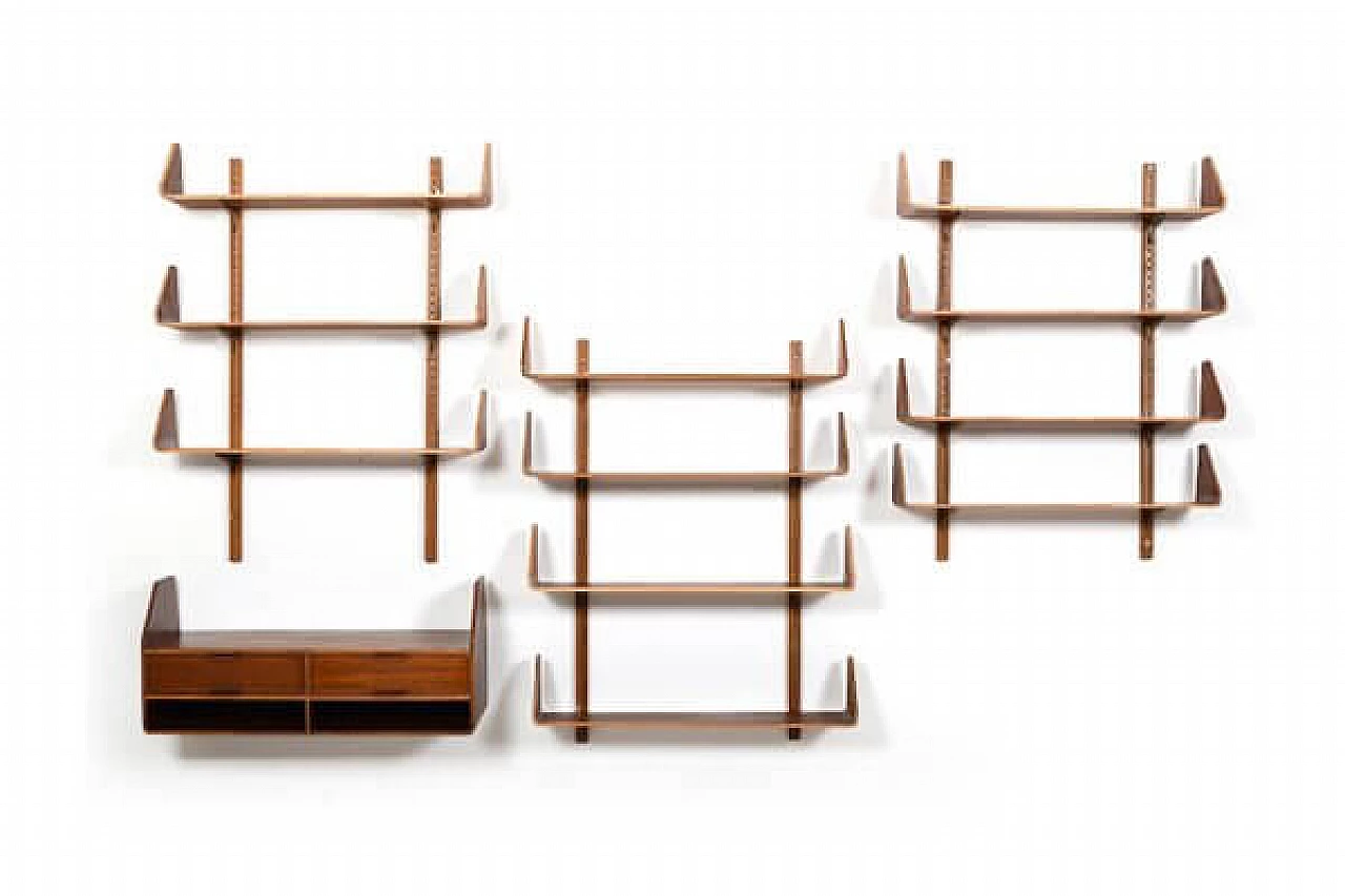 4 Teak shelf units, 1950s 1