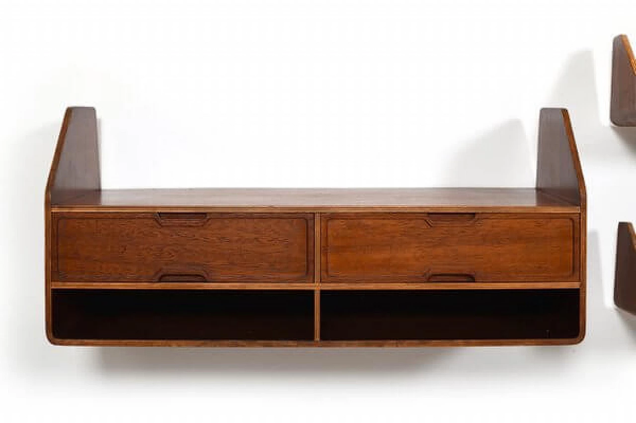 4 Teak shelf units, 1950s 5