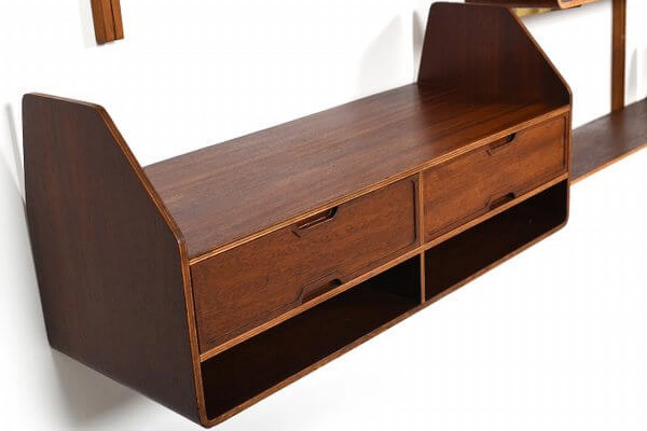 4 Teak shelf units, 1950s 12