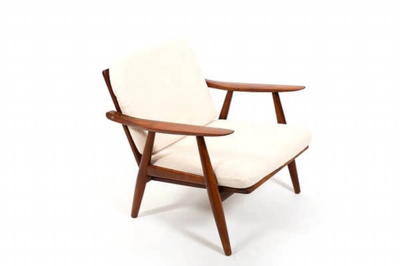 Poltrona GE-270 in teak di Hans J. Wegner per Getama, anni '50 7