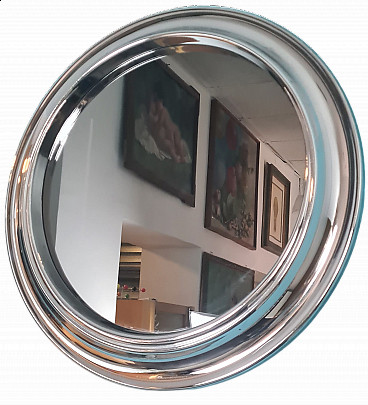 Round chromed metal mirror, 1960s