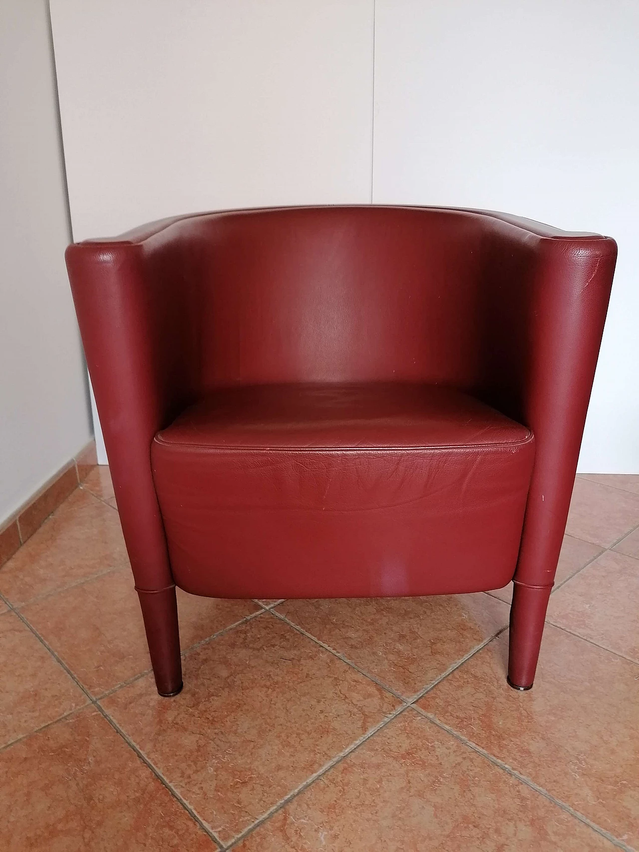 Poltroncina in pelle Rich di Antonio Citterio per Moroso, anni '80 1