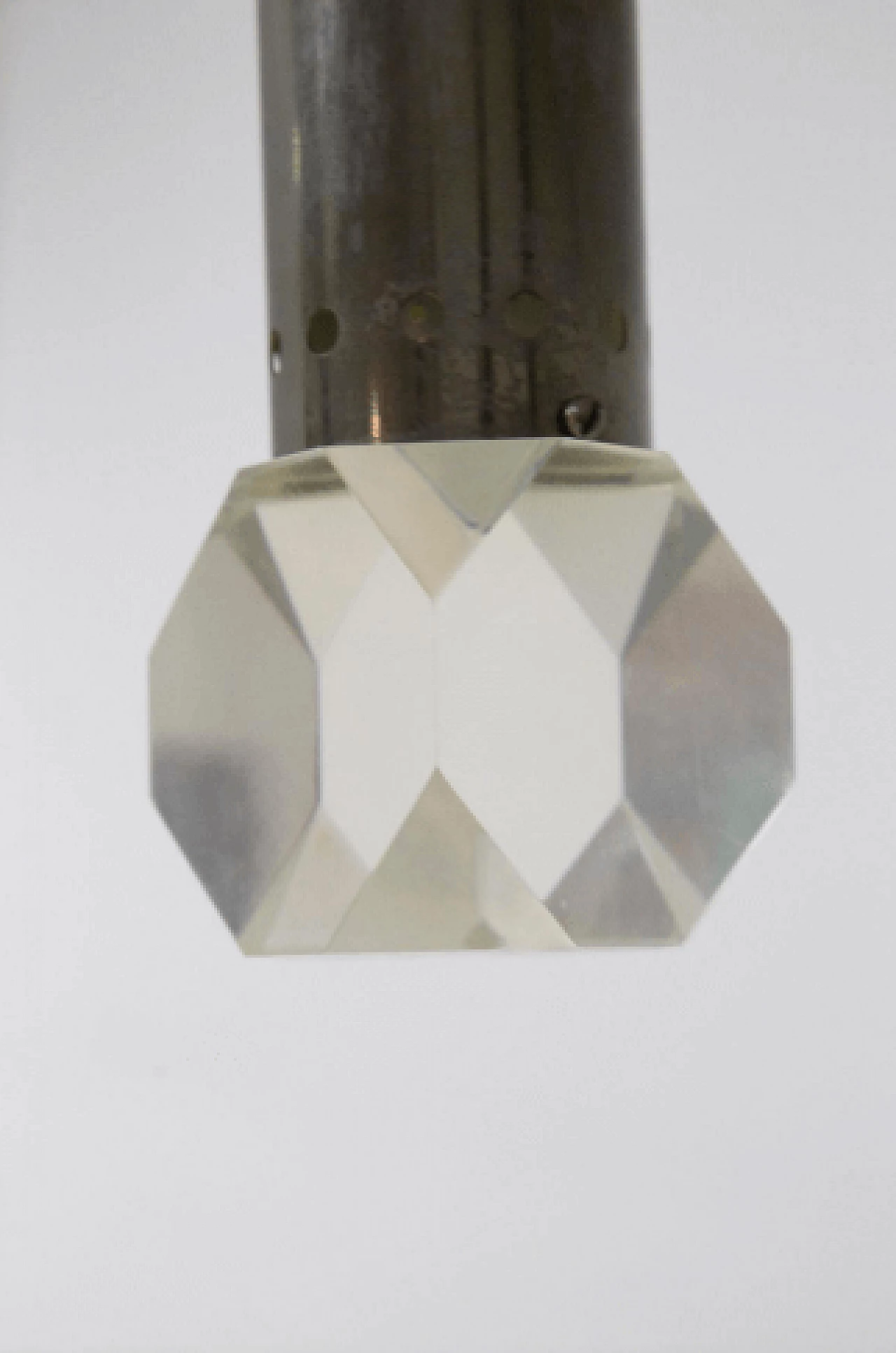 Aluminum and glass ceiling lamp by Stilux, 1950s 2