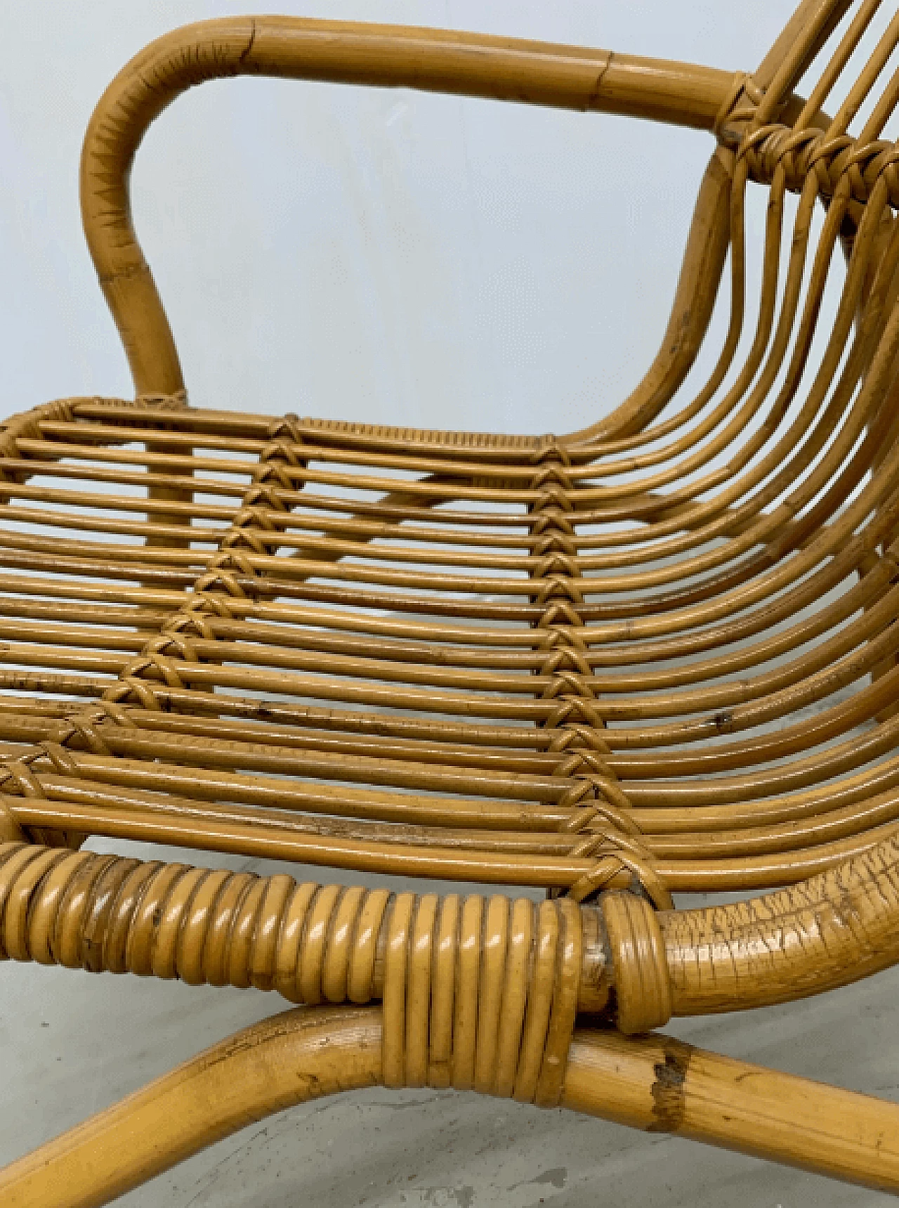 High back rattan armchair, 1960s 3