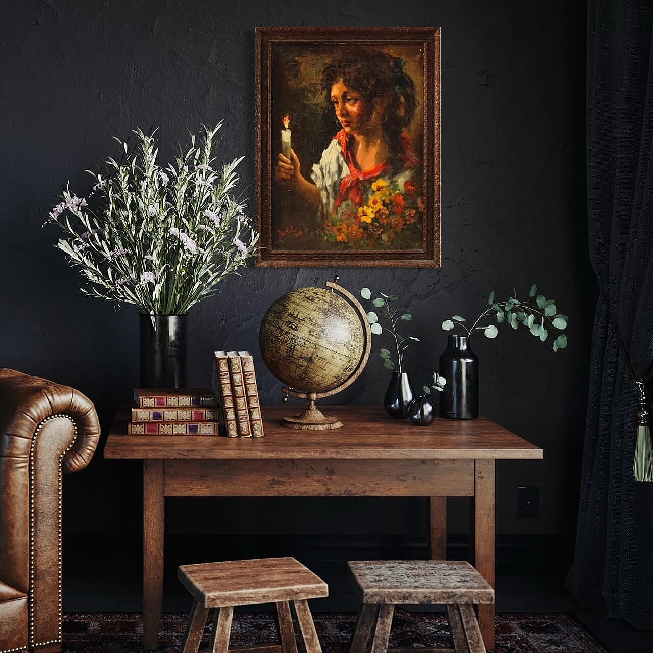 Portrait of a gypsy woman, oil painting on masonite, 1948 2