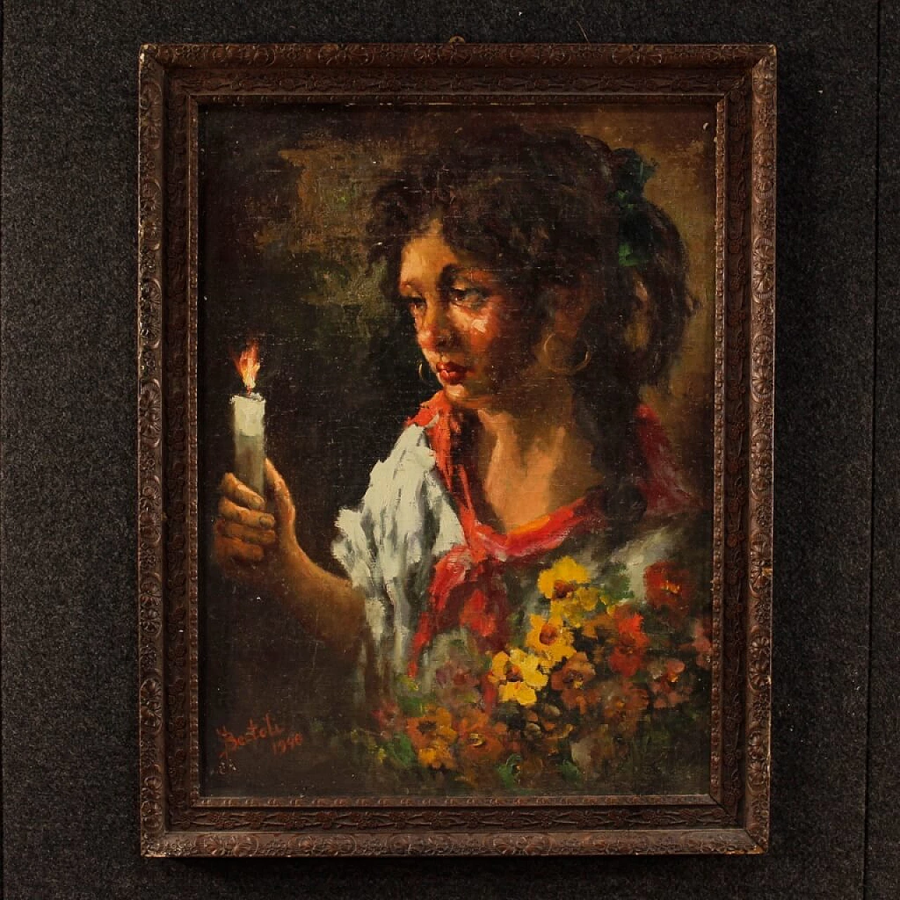 Portrait of a gypsy woman, oil painting on masonite, 1948 6