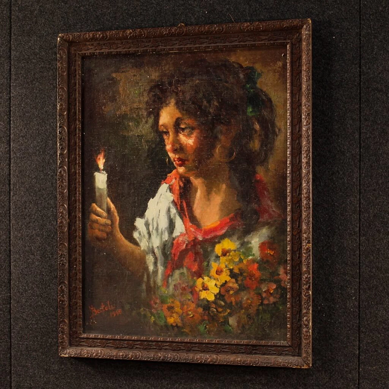 Portrait of a gypsy woman, oil painting on masonite, 1948 9