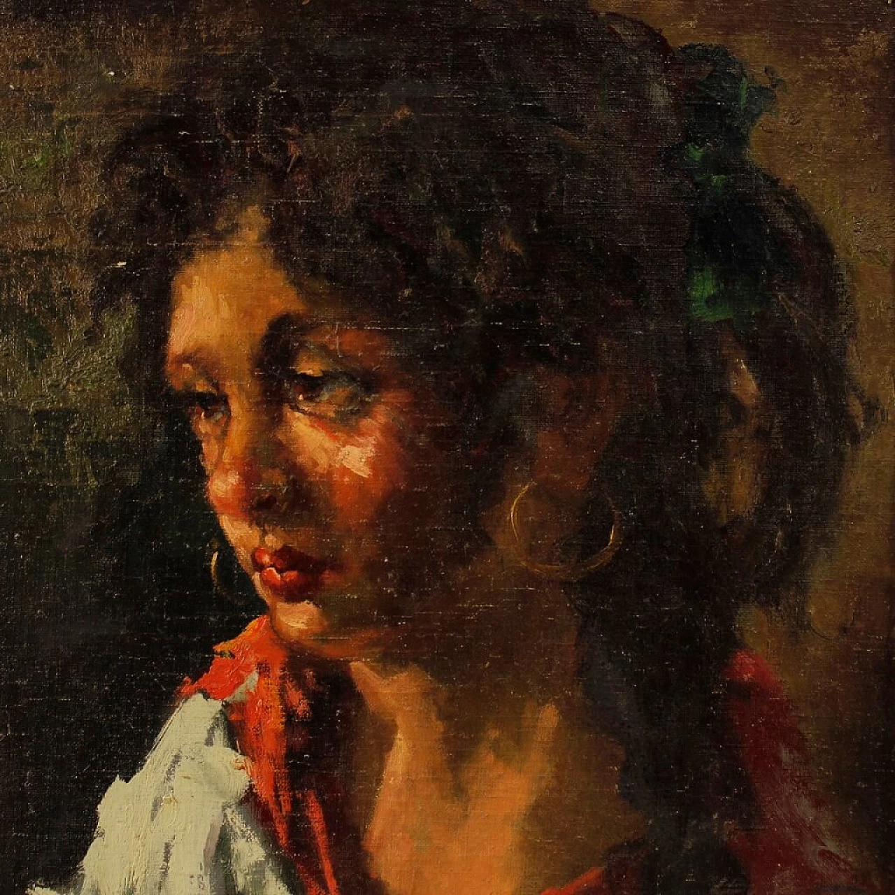 Portrait of a gypsy woman, oil painting on masonite, 1948 14