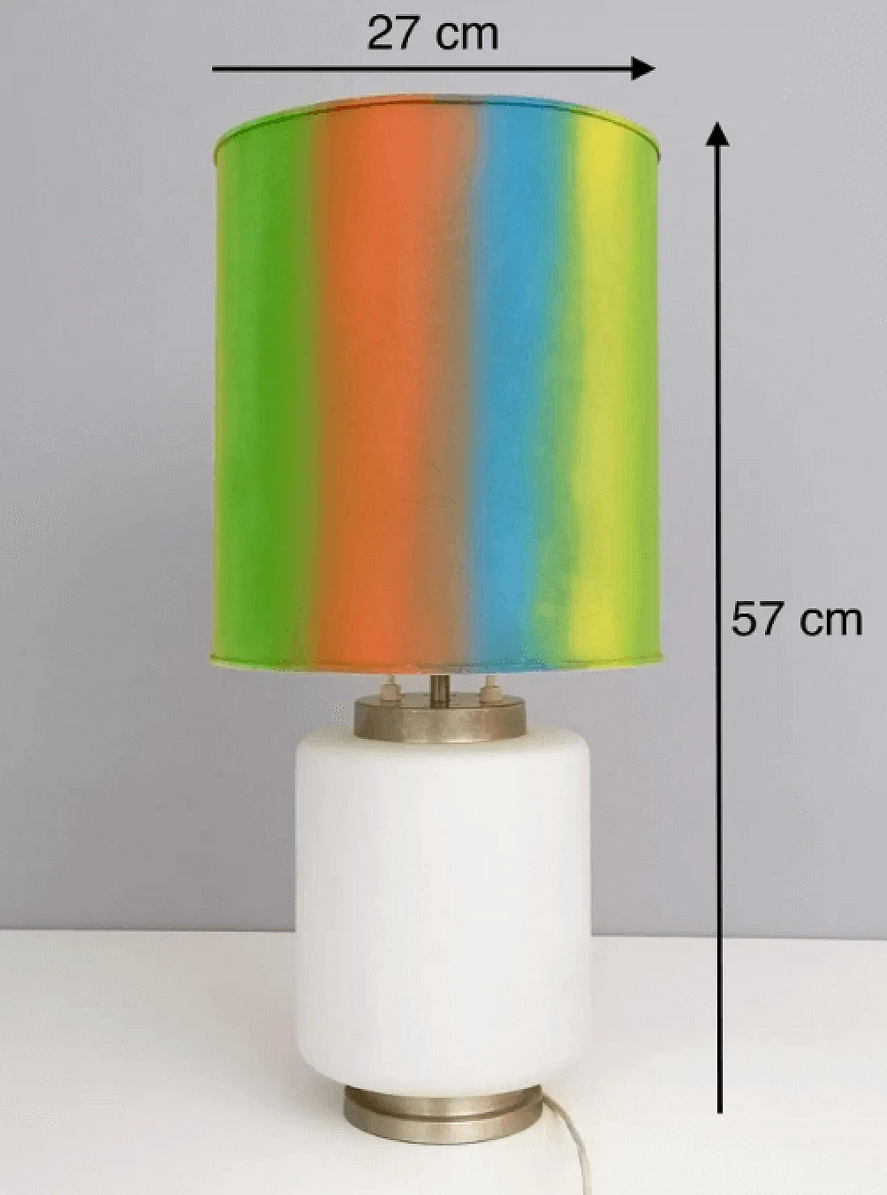 Stilnovo three-light enamelled glass table lamp, 1960s 10