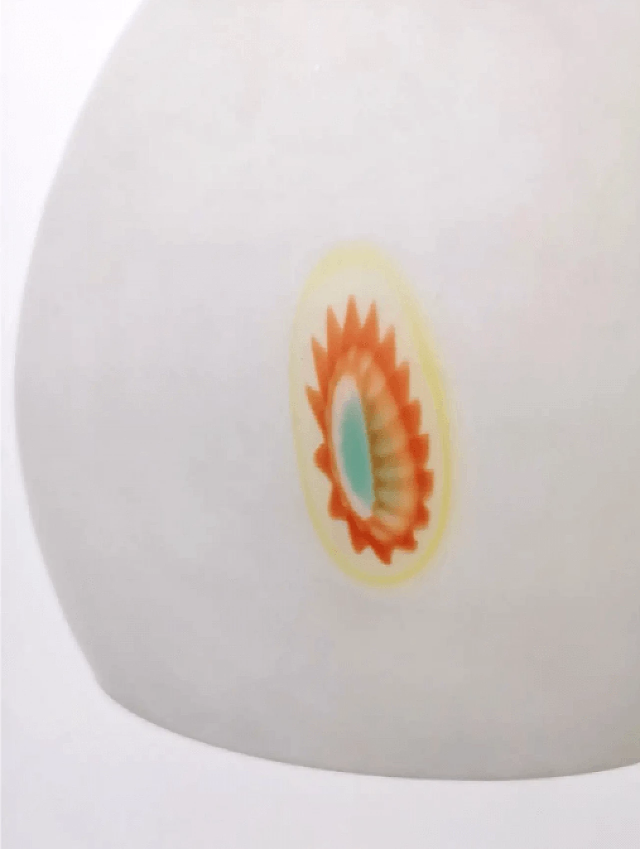 Stained and blown glass chandelier with orange murrine, 1950s 5