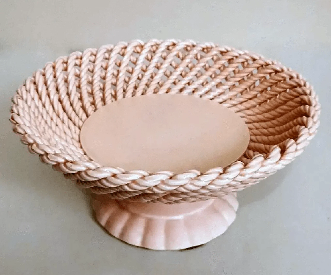 French pink enamelled terracotta centrepiece, 1950s 2
