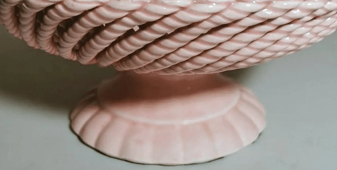 French pink enamelled terracotta centrepiece, 1950s 6