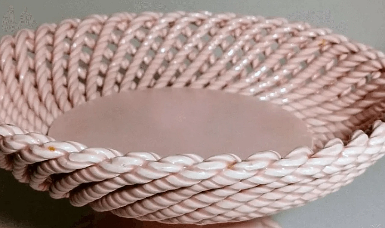 French pink enamelled terracotta centrepiece, 1950s 8