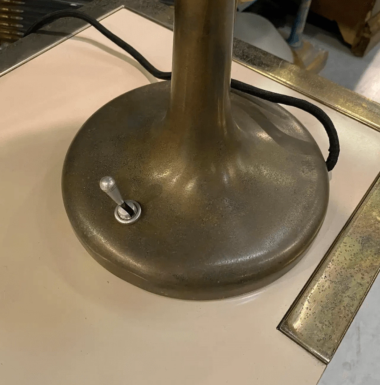 Adjustable brass table lamp by Zerowatt, 1950s 5