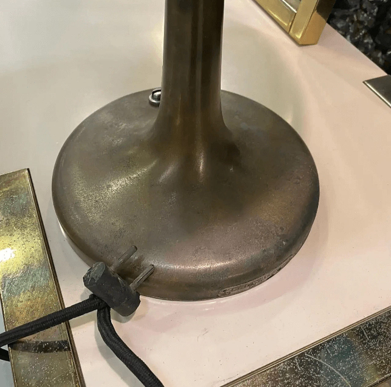 Adjustable brass table lamp by Zerowatt, 1950s 7