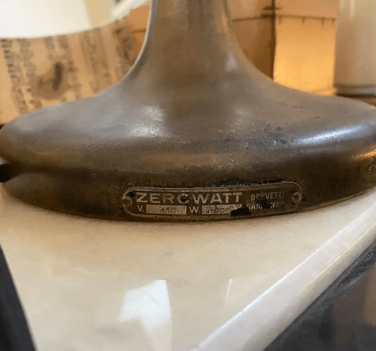 Adjustable brass table lamp by Zerowatt, 1950s 9