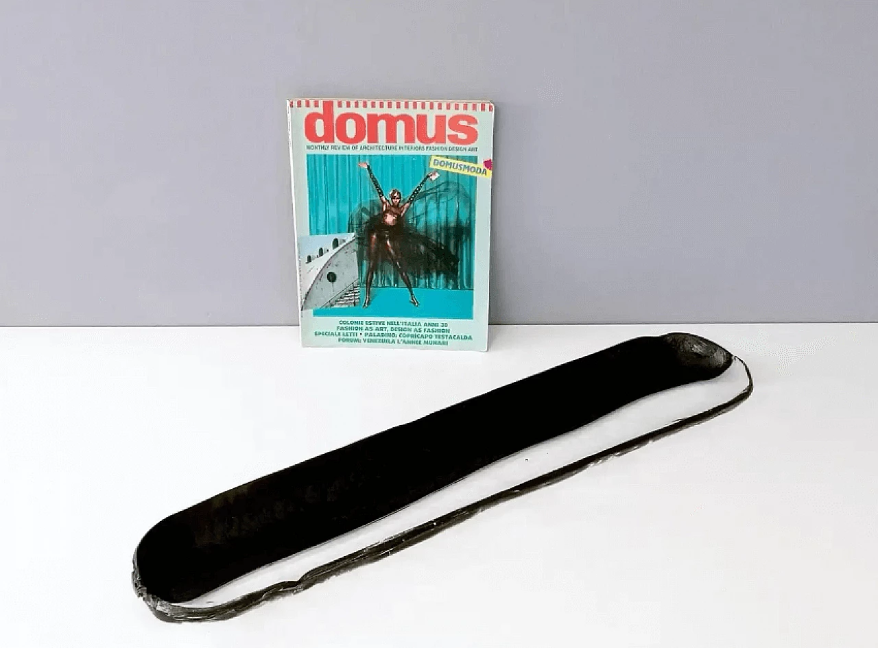 Centrotavola in vetro di Murano nero e trasparente di Aureliano Toso, anni '70 2